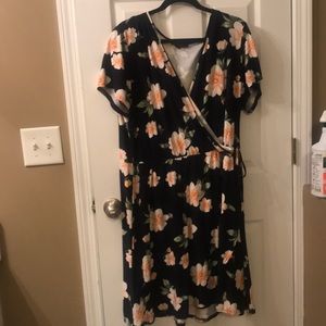 Derek Heart Plus Mock Wrap Dress-3X